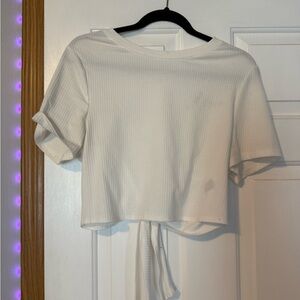 SHEIN White Ribbed Crop Top